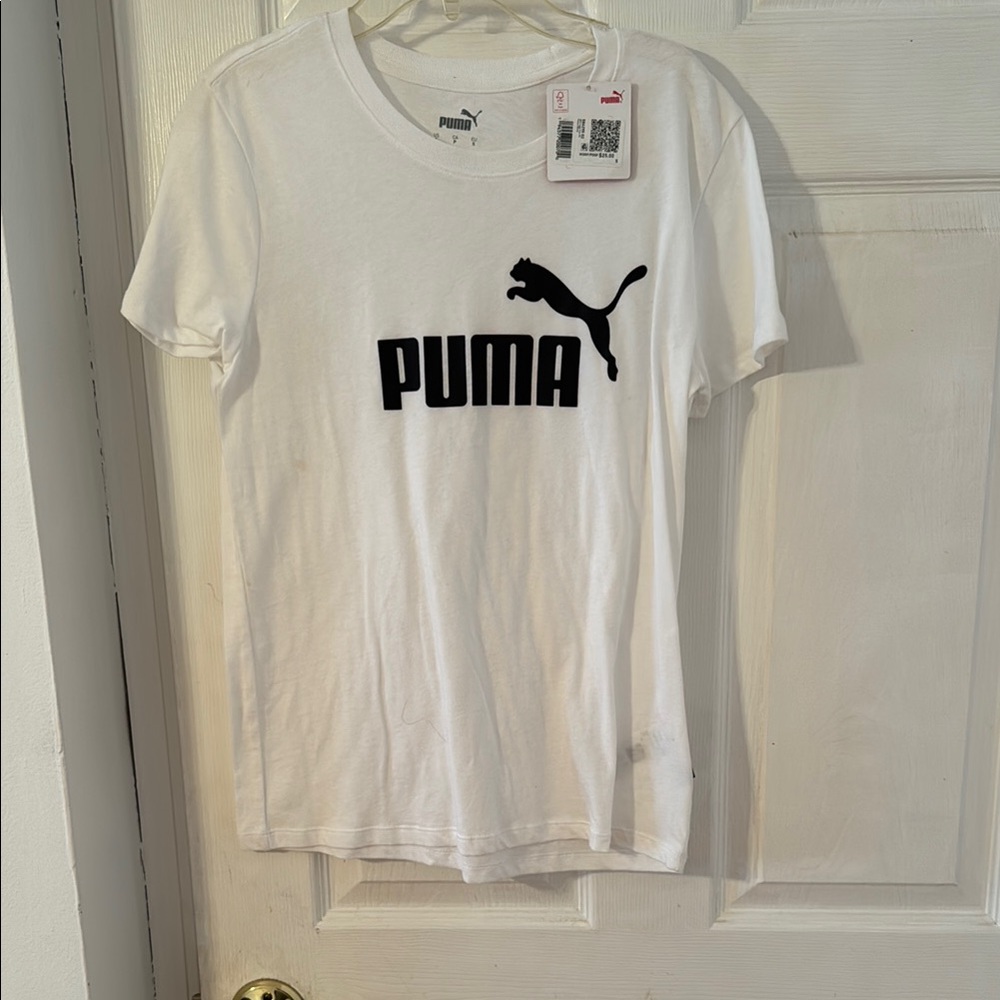 Puma White Tee with Black Logo